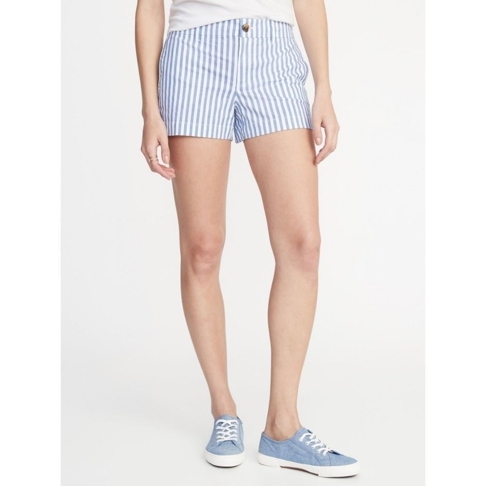 OLD NAVY Blue & White Striped Everyday Shorts Sz 6